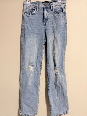 Kendall & Kylie Light Blue Distressed Straight Leg Jeans